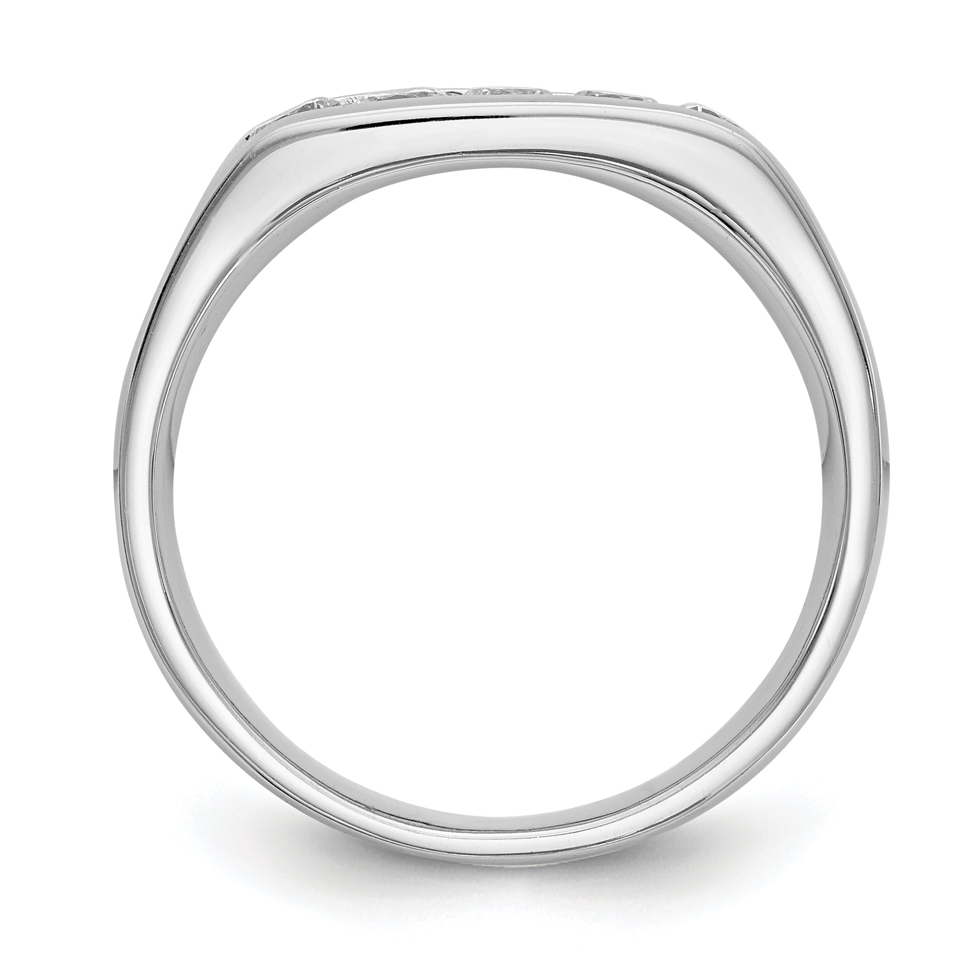 0.50ct. CZ Solid Real 14K White Gold 5-Stone Channel Wedding Band Ring