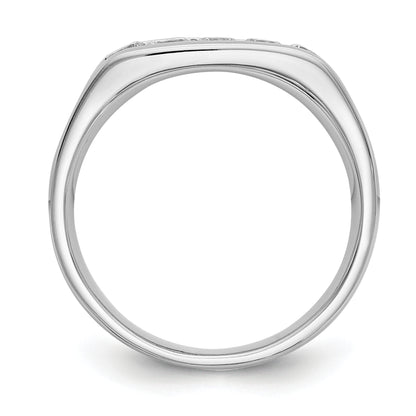 0.50ct. CZ Solid Real 14K White Gold 5-Stone Channel Wedding Band Ring