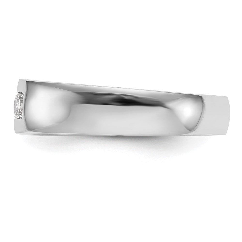 0.75ct. CZ Solid Real 14K White Gold 5-Stone Channel Wedding Band Ring
