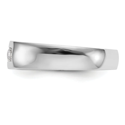 0.50ct. CZ Solid Real 14K White Gold 5-Stone Channel Wedding Band Ring
