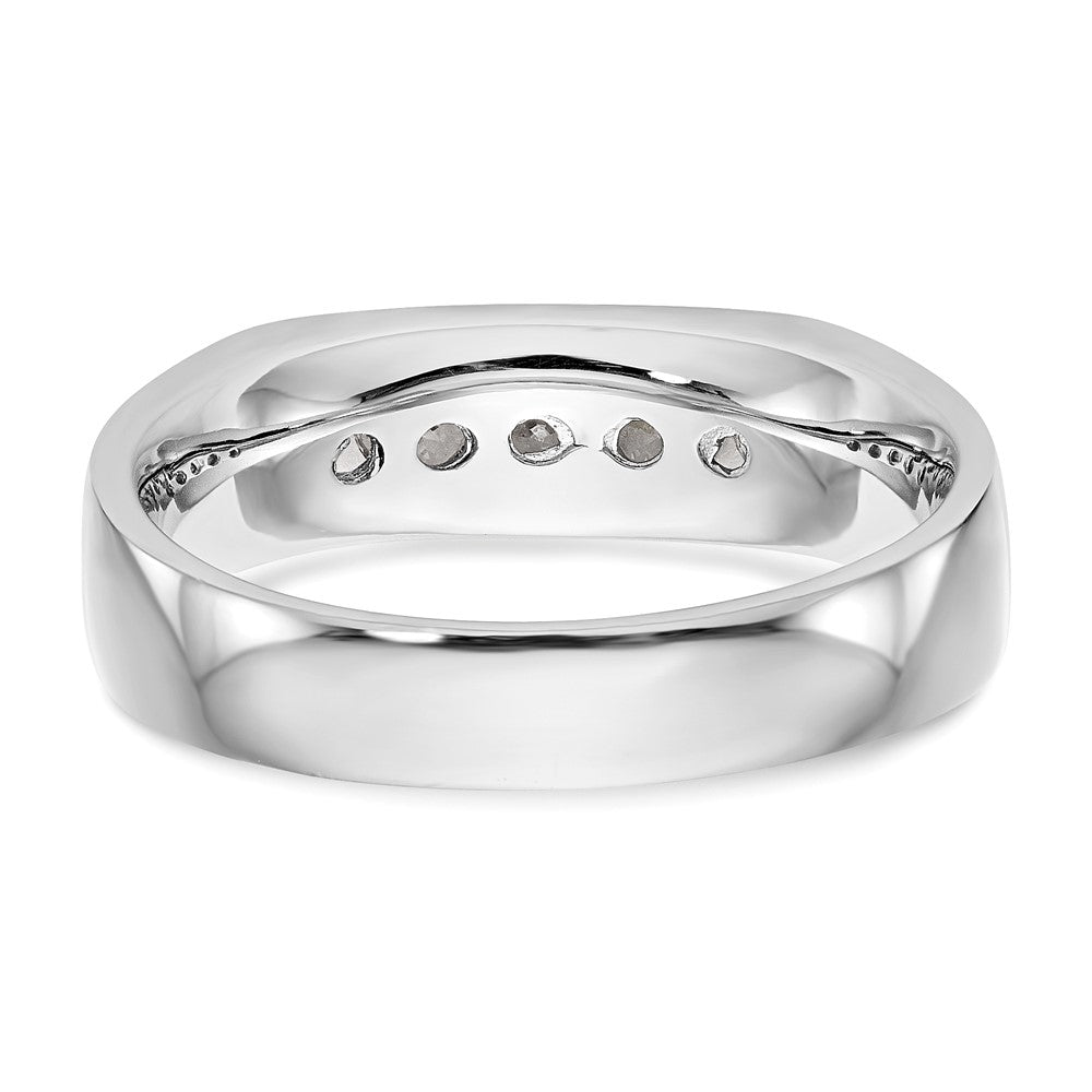 14K White Gold 5-Stone Real Diamond Channel Band