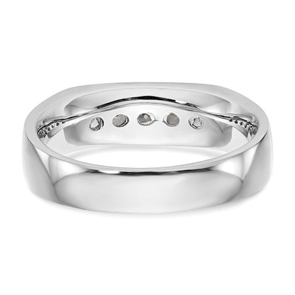 0.75ct. CZ Solid Real 14K White Gold 5-Stone Channel Wedding Band Ring