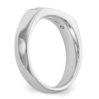 0.75ct. CZ Solid Real 14K White Gold 5-Stone Channel Wedding Band Ring