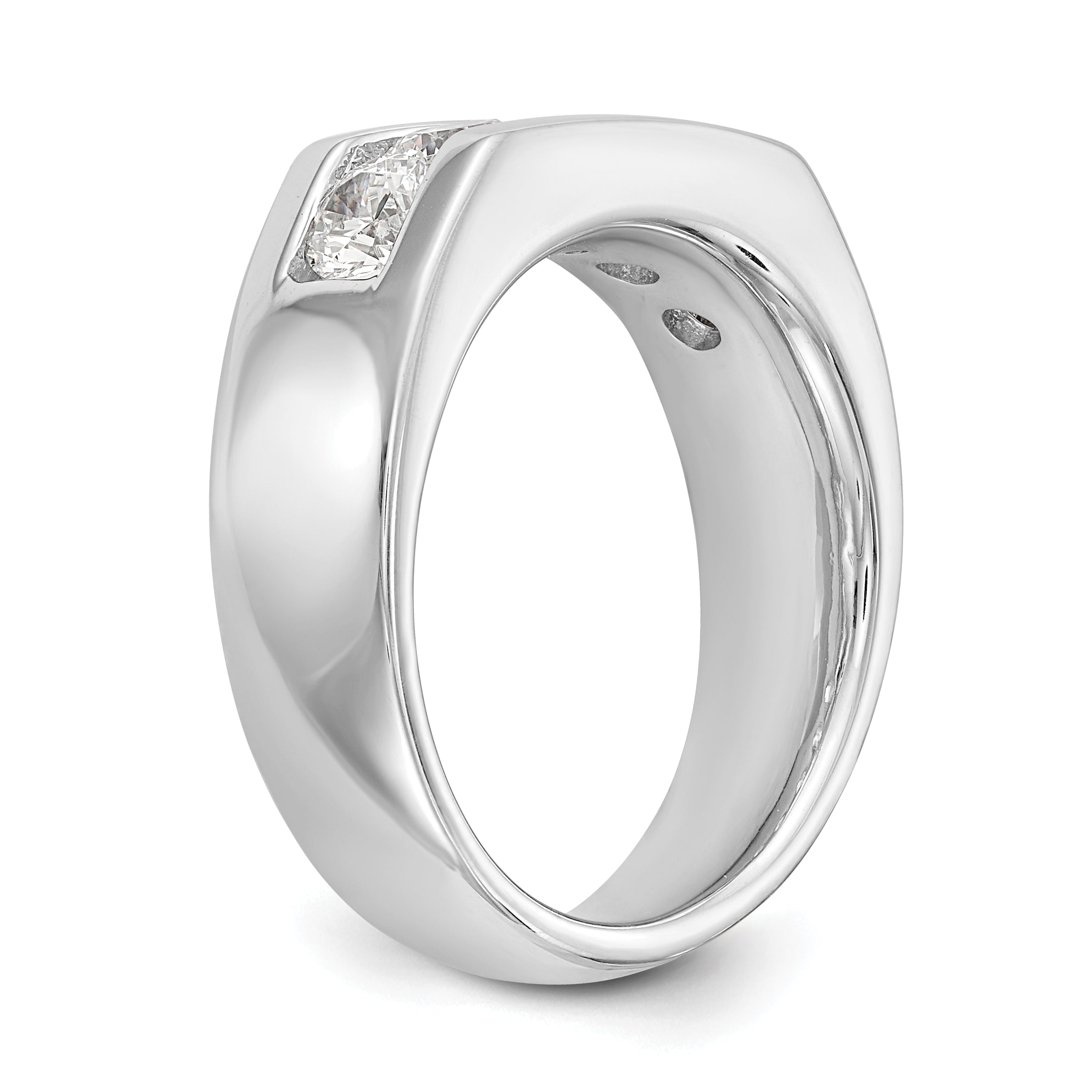 1.25ct. CZ Solid Real 14K White Gold 5-Stone Channel Wedding Band Ring