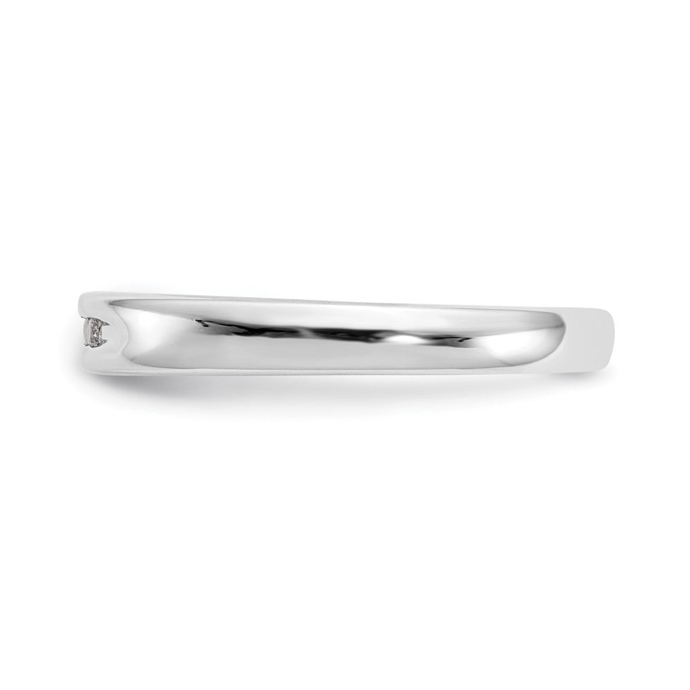 0.09ct. CZ Solid Real 14K White Gold 5-Stone Channel Wedding Band Ring