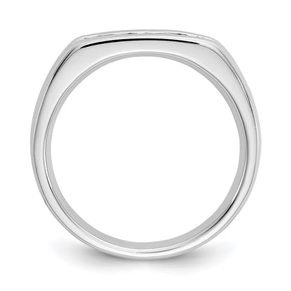 0.20ct. CZ Solid Real 14K White Gold 5-Stone Channel Wedding Band Ring