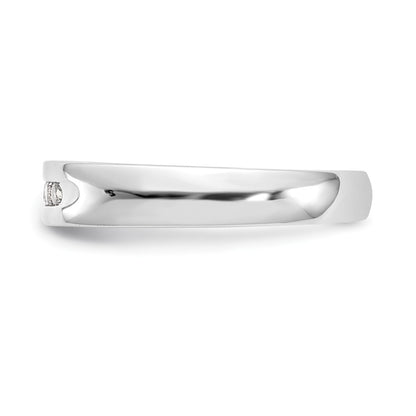 0.20ct. CZ Solid Real 14K White Gold 5-Stone Channel Wedding Band Ring