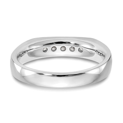 0.20ct. CZ Solid Real 14K White Gold 5-Stone Channel Wedding Band Ring