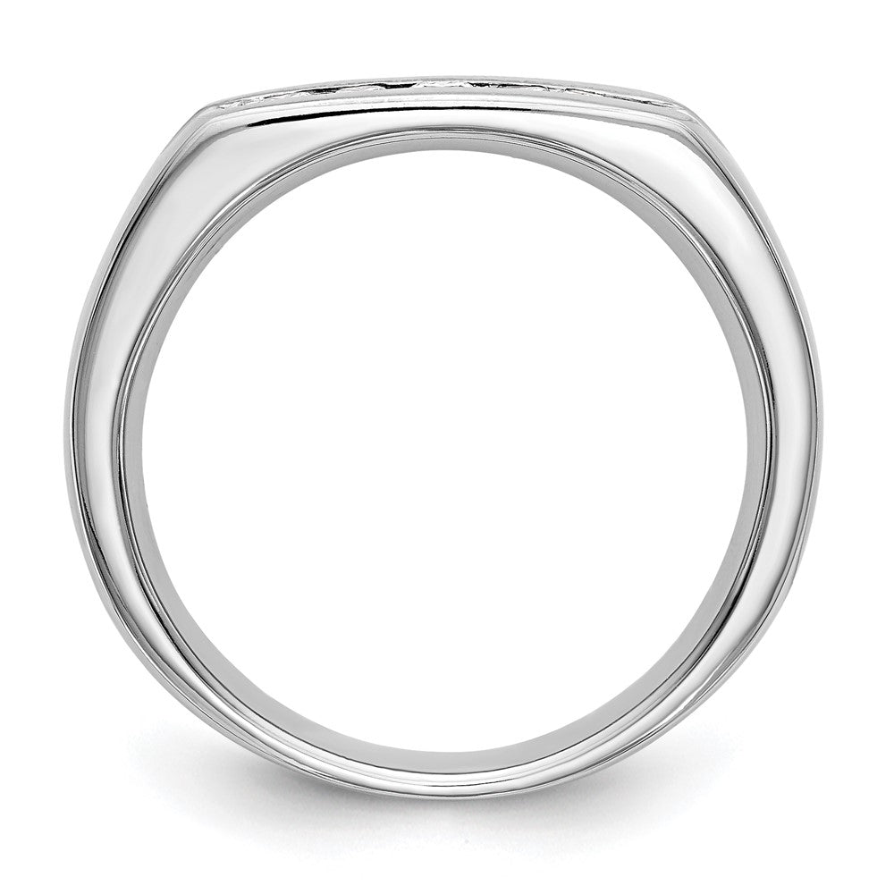 0.25ct. CZ Solid Real 14K White Gold 5-Stone Channel Wedding Band Ring