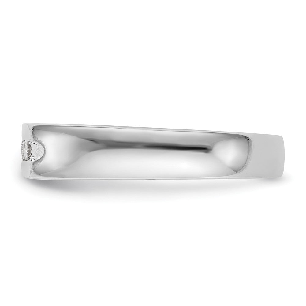 0.25ct. CZ Solid Real 14K White Gold 5-Stone Channel Wedding Band Ring