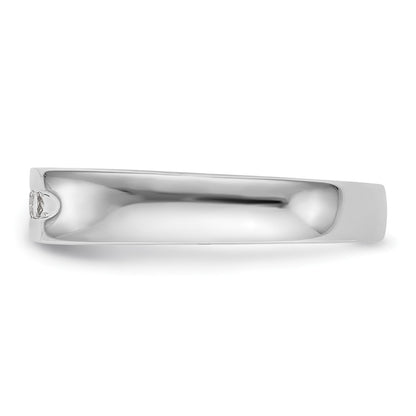 0.25ct. CZ Solid Real 14K White Gold 5-Stone Channel Wedding Band Ring