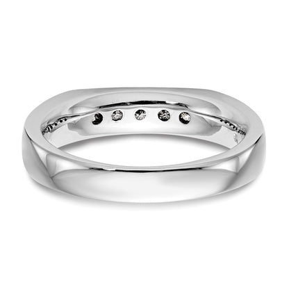 0.25ct. CZ Solid Real 14K White Gold 5-Stone Channel Wedding Band Ring