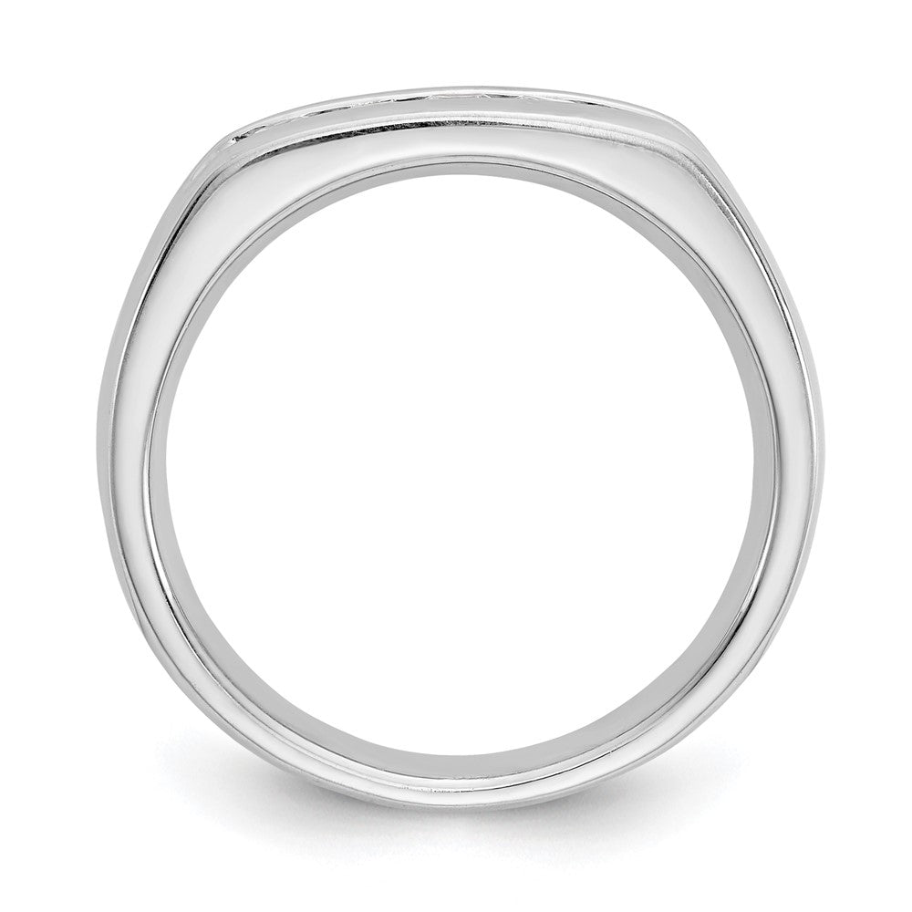 0.33ct. CZ Solid Real 14K White Gold 5-Stone Channel Wedding Band Ring