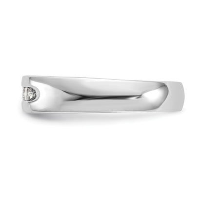 0.33ct. CZ Solid Real 14K White Gold 5-Stone Channel Wedding Band Ring