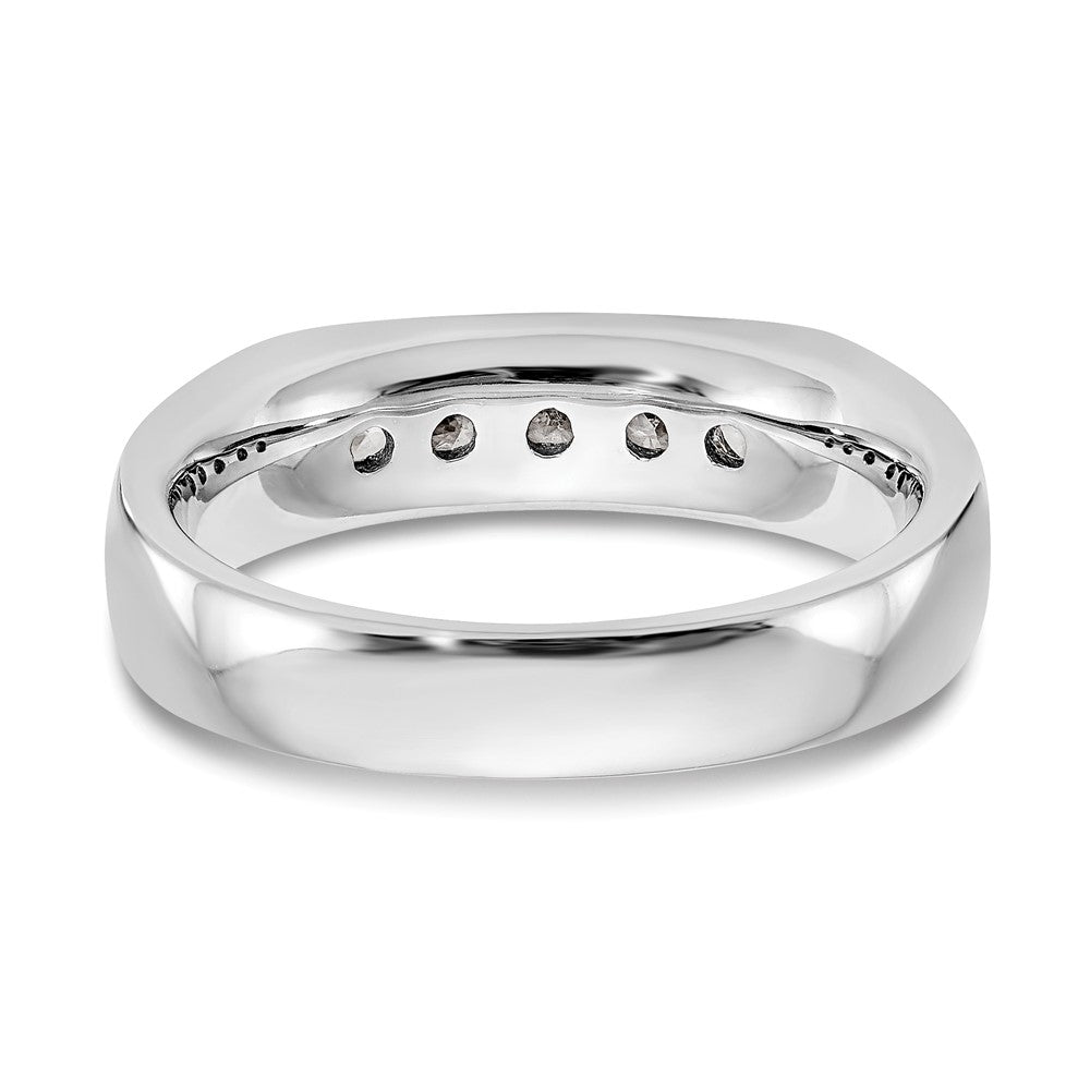 0.33ct. CZ Solid Real 14K White Gold 5-Stone Channel Wedding Band Ring