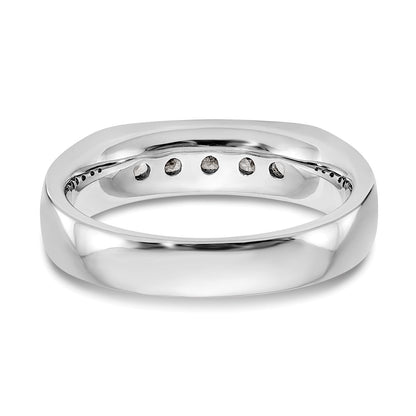 0.33ct. CZ Solid Real 14K White Gold 5-Stone Channel Wedding Band Ring