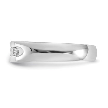 0.40ct. CZ Solid Real 14K White Gold 5-Stone Channel Wedding Band Ring