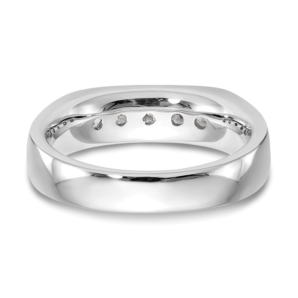 0.40ct. CZ Solid Real 14K White Gold 5-Stone Channel Wedding Band Ring