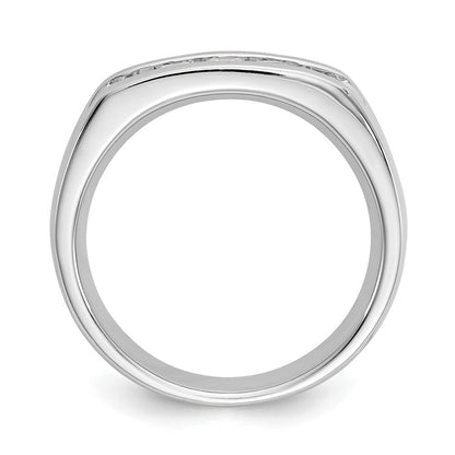 0.50ct. CZ Solid Real 14K White Gold 5-Stone Channel Wedding Band Ring