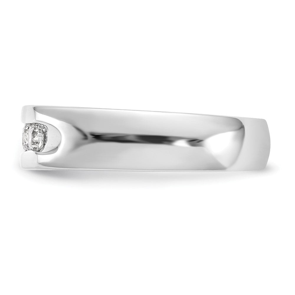 0.50ct. CZ Solid Real 14K White Gold 5-Stone Channel Wedding Band Ring