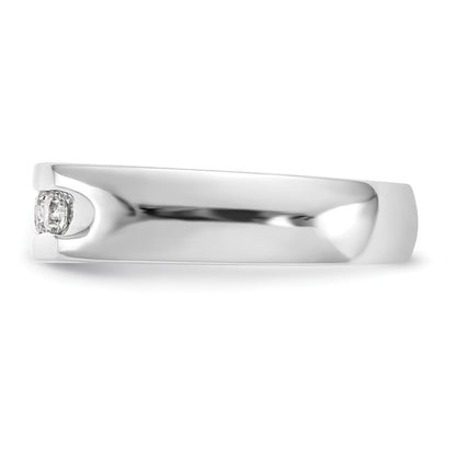 0.50ct. CZ Solid Real 14K White Gold 5-Stone Channel Wedding Band Ring
