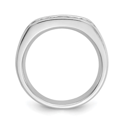 0.63ct. CZ Solid Real 14K White Gold 5-Stone Channel Wedding Band Ring