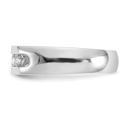 0.63ct. CZ Solid Real 14K White Gold 5-Stone Channel Wedding Band Ring