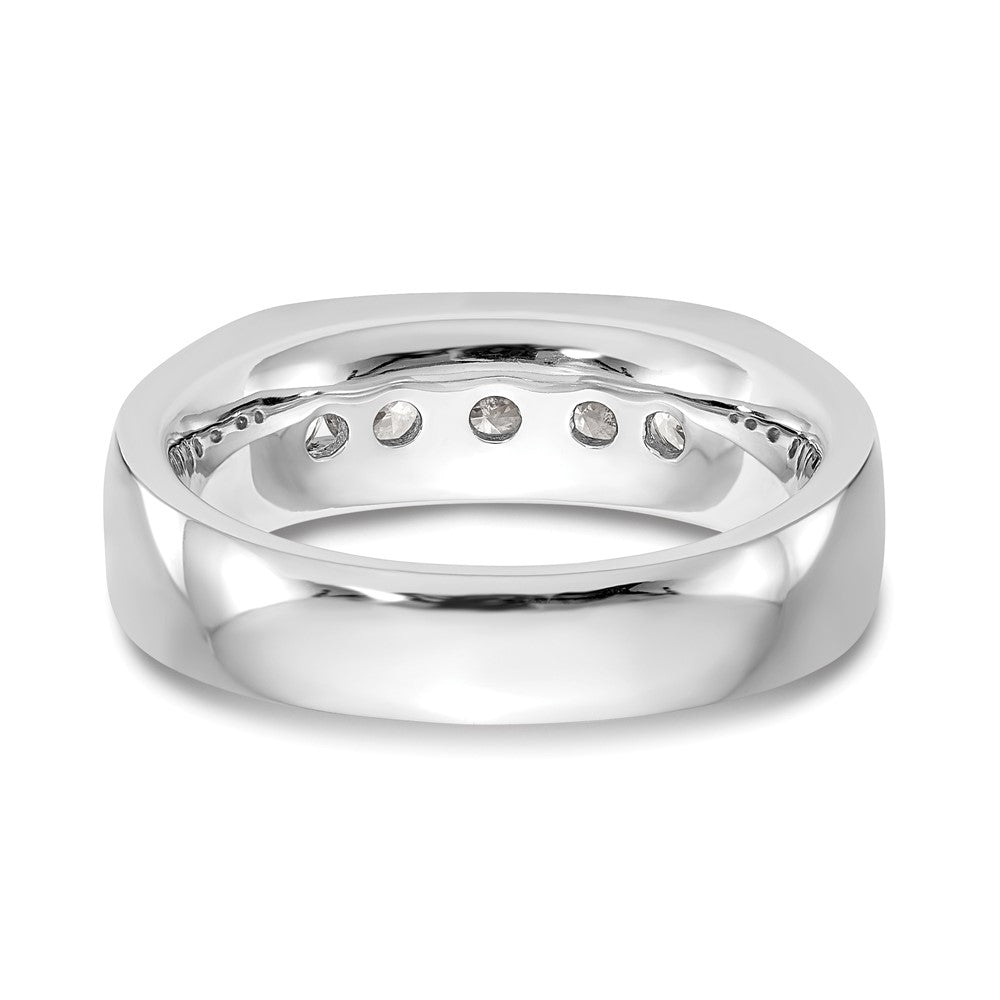 0.63ct. CZ Solid Real 14K White Gold 5-Stone Channel Wedding Band Ring