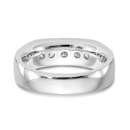 0.63ct. CZ Solid Real 14K White Gold 5-Stone Channel Wedding Band Ring