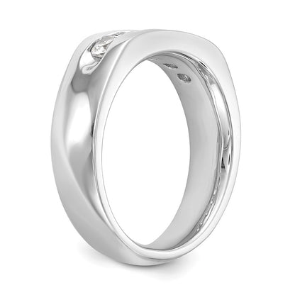 0.63ct. CZ Solid Real 14K White Gold 5-Stone Channel Wedding Band Ring