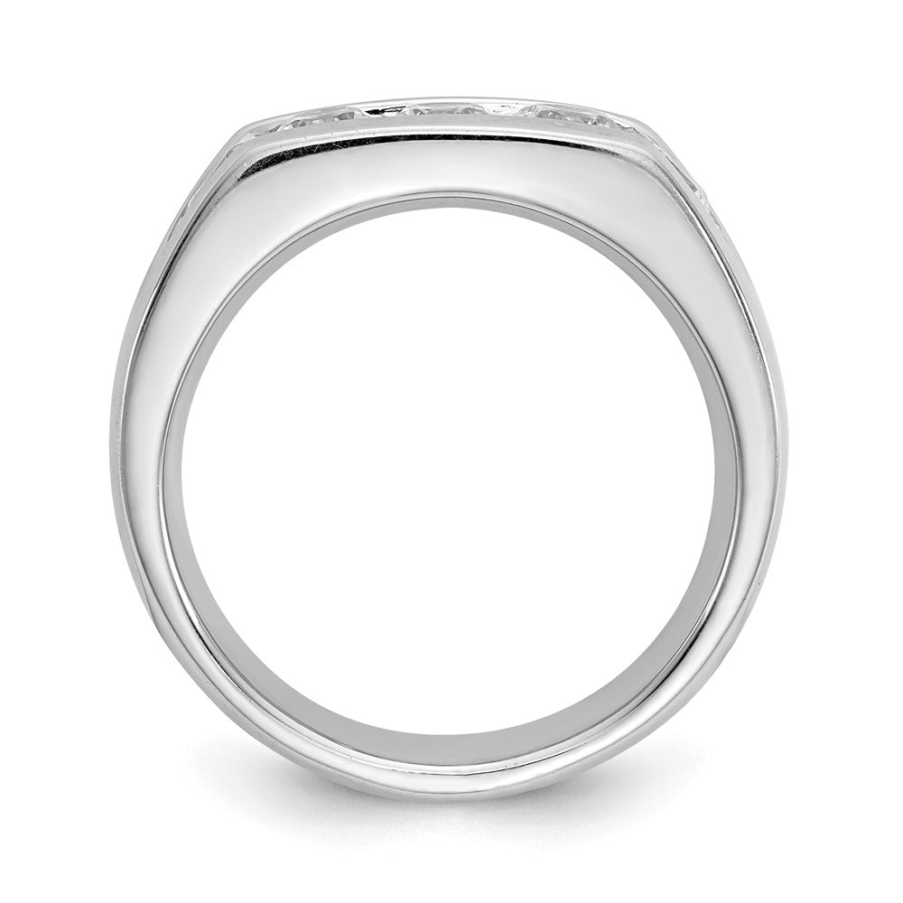 1.00ct. CZ Solid Real 14K White Gold 5-Stone Channel Wedding Band Ring