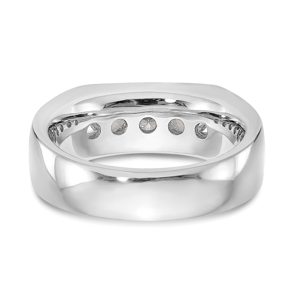1.00ct. CZ Solid Real 14K White Gold 5-Stone Channel Wedding Band Ring