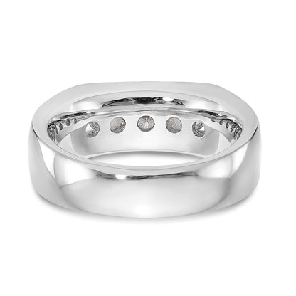 1.00ct. CZ Solid Real 14K White Gold 5-Stone Channel Wedding Band Ring