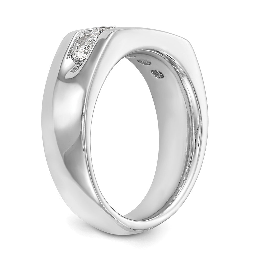 1.00ct. CZ Solid Real 14K White Gold 5-Stone Channel Wedding Band Ring