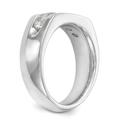 1.00ct. CZ Solid Real 14K White Gold 5-Stone Channel Wedding Band Ring