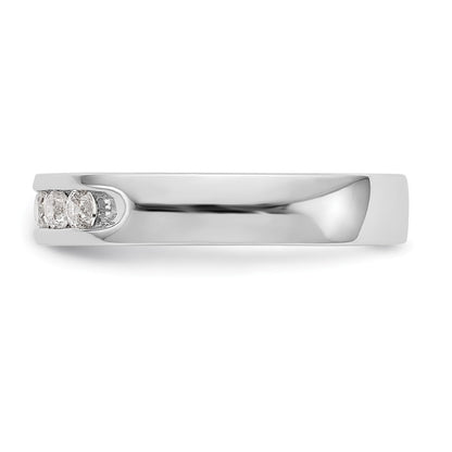 0.26ct. CZ Solid Real 14K White Gold 5-2.4mm Stone Channel Wedding Band Ring