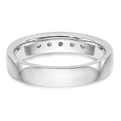 0.26ct. CZ Solid Real 14K White Gold 5-2.4mm Stone Channel Wedding Band Ring
