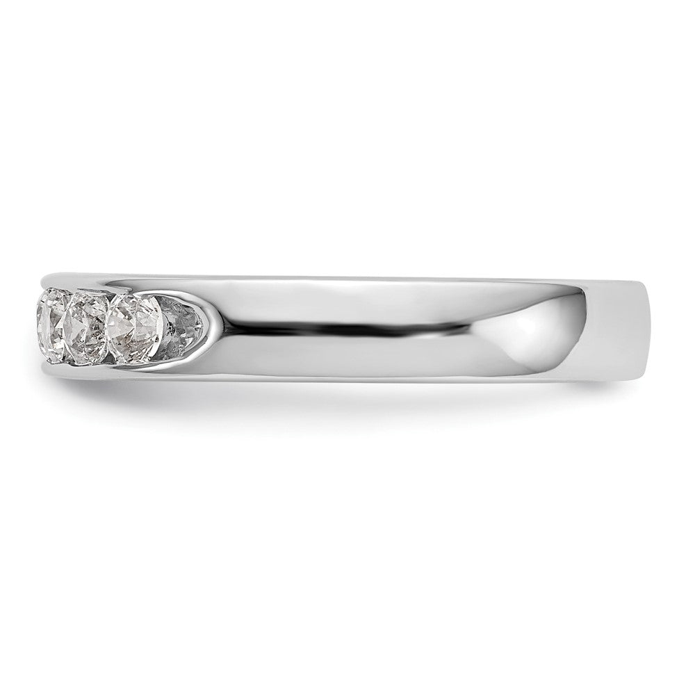 0.35ct. CZ Solid Real 14K White Gold 5-2.6mm Stone Open Channel Wedding Band Ring
