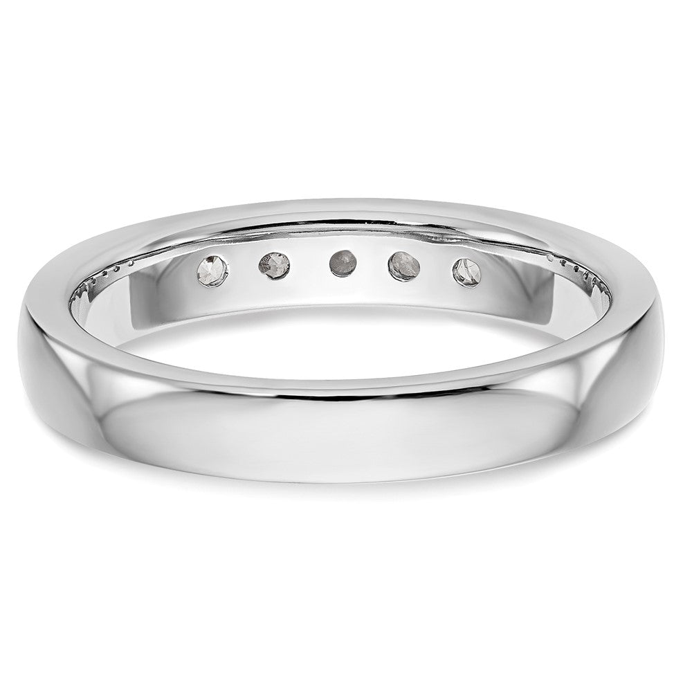 0.35ct. CZ Solid Real 14K White Gold 5-2.6mm Stone Open Channel Wedding Band Ring