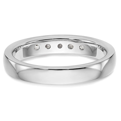 0.35ct. CZ Solid Real 14K White Gold 5-2.6mm Stone Open Channel Wedding Band Ring