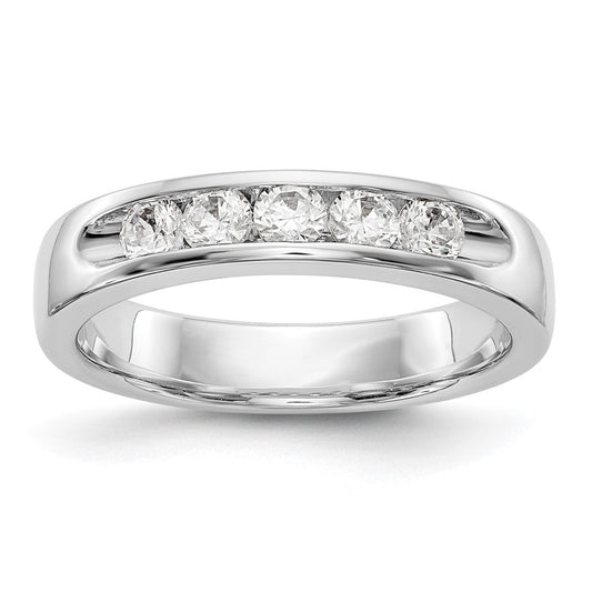 0.47ct. CZ Solid Real 14K White Gold 5-2.9mm Stone Channel Wedding Band Ring