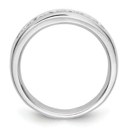 0.75ct. CZ Solid Real 14K White Gold 5-Stone Channel Wedding Band Ring