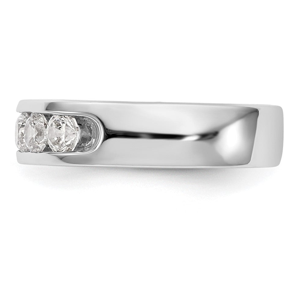 0.75ct. CZ Solid Real 14K White Gold 5-Stone Channel Wedding Band Ring