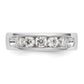 14k White Gold 5-Stone 3/4 carat Round Diamond Complete Channel Band