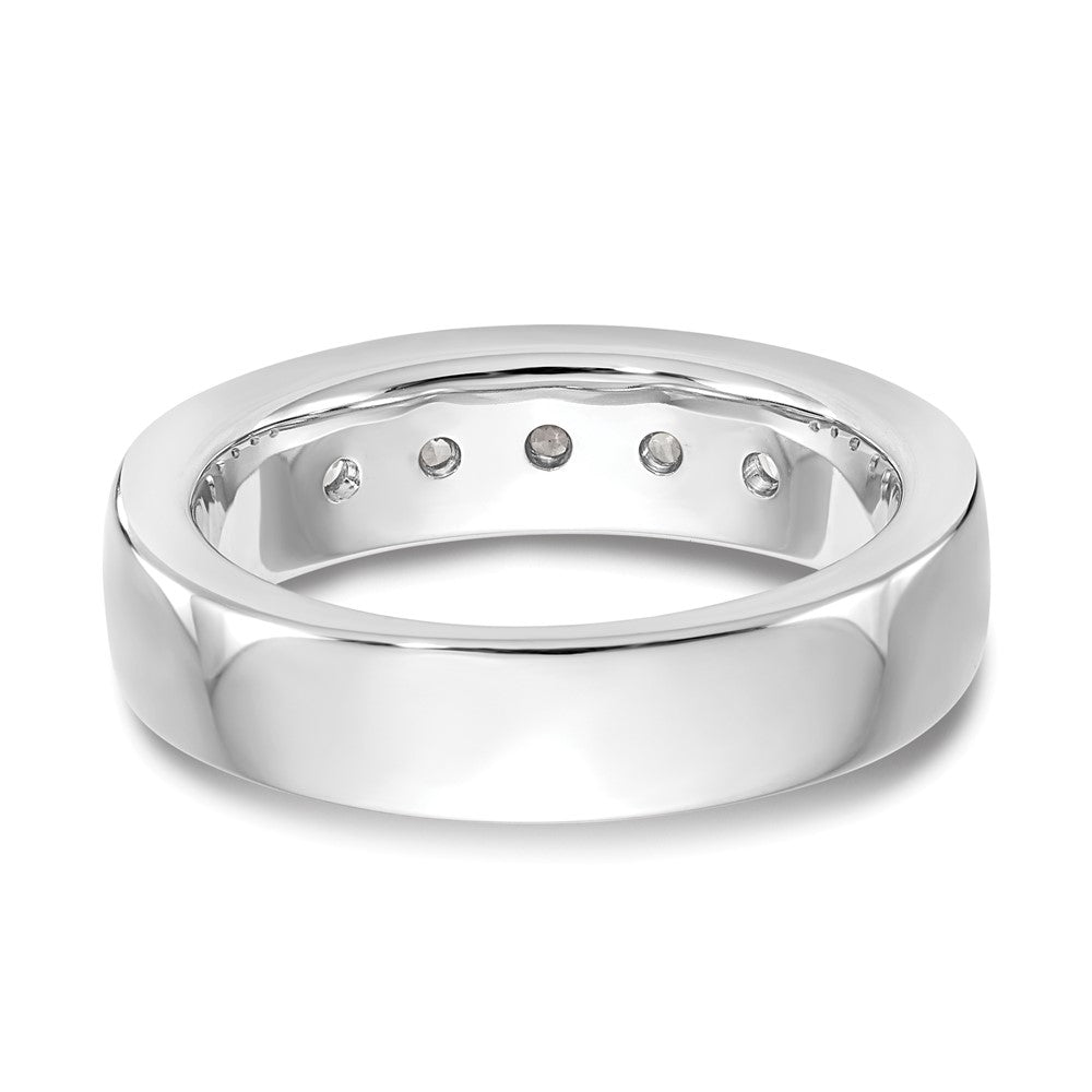 1.00ct. CZ Solid Real 14K White Gold 5-3.7mm Stone Channel Wedding Band Ring