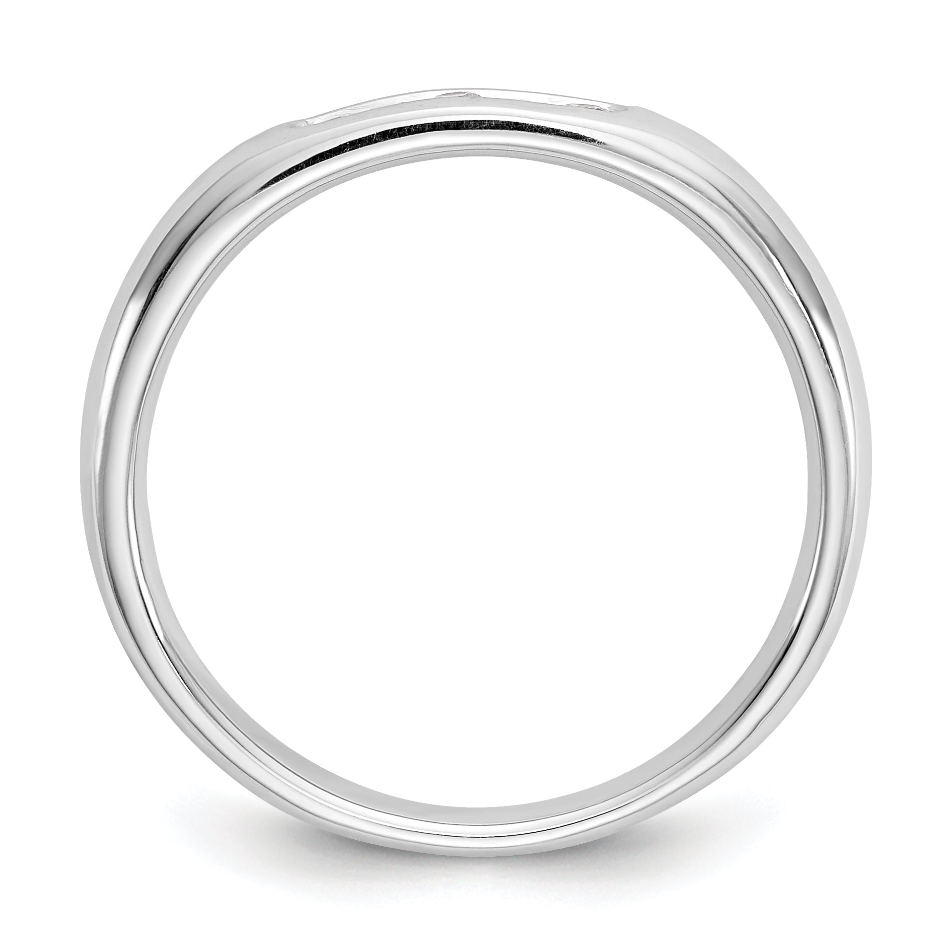 0.09ct. CZ Solid Real 14K White Gold 5-Stone Channel Wedding Band Ring