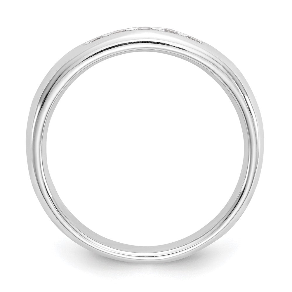 0.20ct. CZ Solid Real 14K White Gold 5-Stone Channel Wedding Band Ring