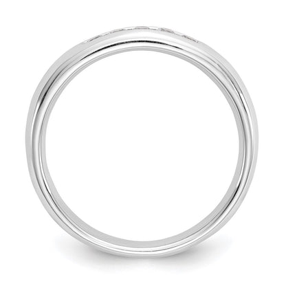0.20ct. CZ Solid Real 14K White Gold 5-Stone Channel Wedding Band Ring