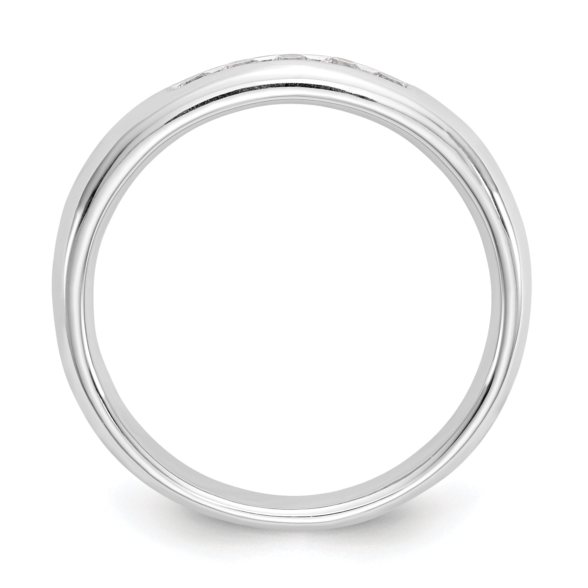 0.20ct. CZ Solid Real 14K White Gold 5-Stone Channel Wedding Band Ring
