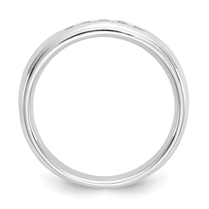 0.20ct. CZ Solid Real 14K White Gold 5-Stone Channel Wedding Band Ring